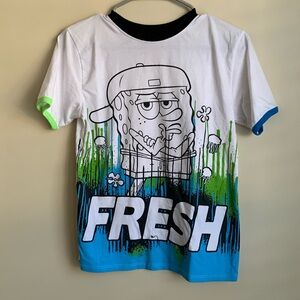 Sponge Bob graphic tee white & black size medium (10/12)